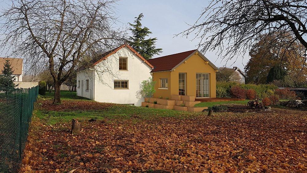 simulation de la conversion d'un garage en habitation
