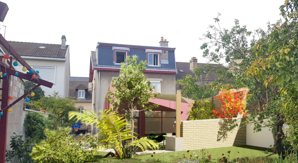 simulation d'un agrandissement d'une maison ancienne